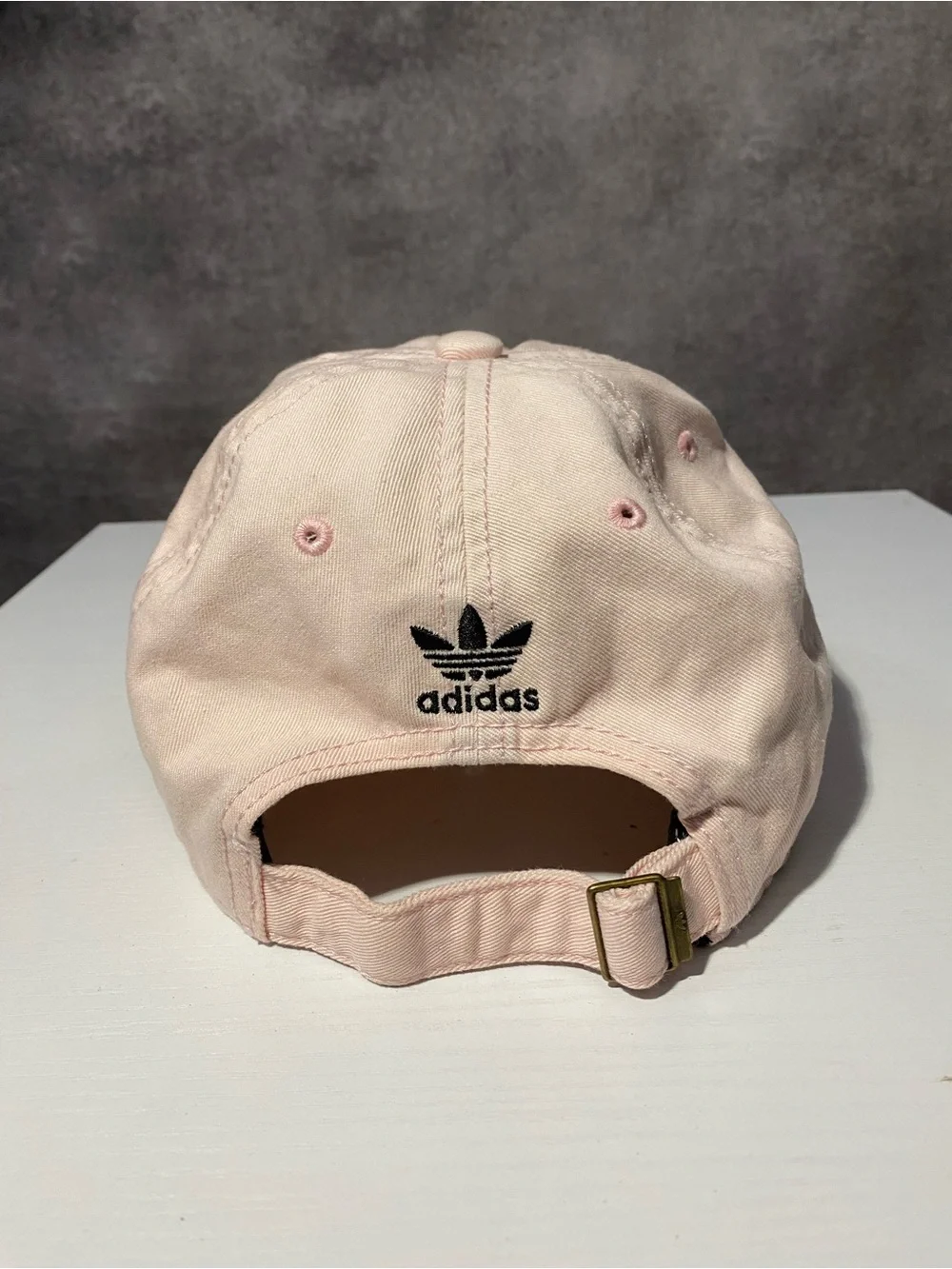 Adidas Originals Trefoil Logo Baseball Cap Light Pink Black Bill Dad Hat OSFM